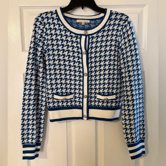 Haute Monde Sweaters - Haute Monde Blue and White Cardigan